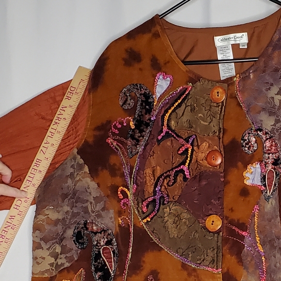 Coldwater Creek Artsy Jacket Womens 2X Multicolor Embroidered Vtg 90s Witchy - Picture 7 of 9